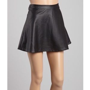 Express faux leather perforated skater skirt